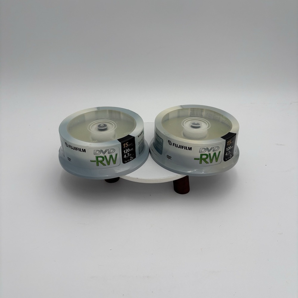 FUJIFILM DVD-RW - 1x to 2x  4.7gb 120min 15 Disc Pack  2 Pack 30 Discs Total